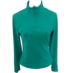 Apana Women's Small Teal Long Sleeve Top 1/4 zip pullover running